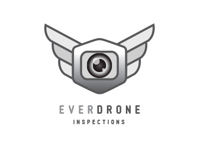 Everdrone Metal Logo drone drone logo flight geometrical gradient hexagon icon logo photography shape wings