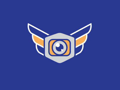 Blue Everdrone Icon drone drone logo flight geometrical gradient hexagon icon logo photography shape wings