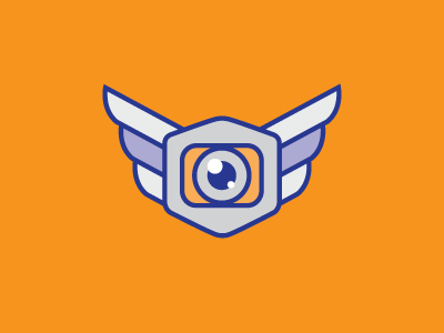 Orange Everdrone Icon drone drone logo flight geometrical gradient hexagon icon logo photography shape wings