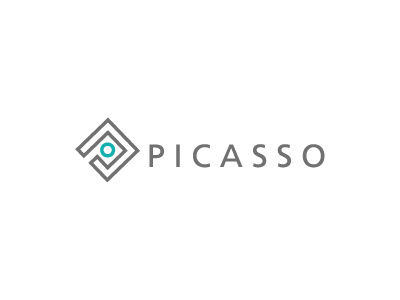 Picasso abstract blue branding geometric logo icon logo p monogram picasso picasso logo