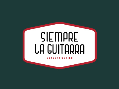 Siempre La Guitarra Badge badge classic guitar clean concert future graphic design guitar icon logo logo design logotype music patch round logo shape trucker hat type typeface typography vector