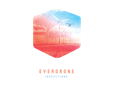 Everdrone Poster branding drone drones fight graphic design helicopter hexagon inspector photoshop poster print red white and blue shape wall art wind turbine