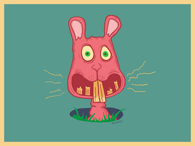 Easter Bunny I mean Hamster bunny digital art doodle easter eggs eyes hamster illustration ipad pro pink procreate rabbit rodent sketch smile teal teeth vector wip