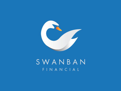 Swanban Financial bird blue branding clean financial for sale gradient graphic design icon illustration swan swan logo typography vector web design white wordpress