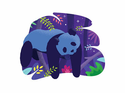 Sleepy Panda abstract animal animals design graphic design illustration illustrator jungle night time panda panda bear shape sleepy vector window