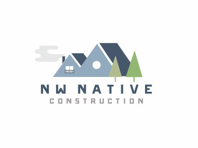 NW Native Construction a frame house branding clean construction deck graphic graphic design house house design icon illustration logo logo design native noble tree north west oregon symbol tree vector