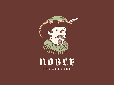 Noble Industries fether for sale hat human logo illustrator industries line art line logo logo noble nobleman vector