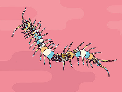 Candy Centipede bubblegum candy character color concept creative cyborg graphic design illustration illustrator insect morse shade vector