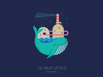 The Night Voyage abstract adventure big dipper blue whale childrens book design geometric graphic design island lighthouse oregon pdx splash star constellations stars waves whale