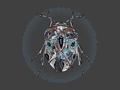 Cyborg Bug abstract ai beetle bug creature cyberpunk cyborg digital future graphic design illustration insect oregon vector wires