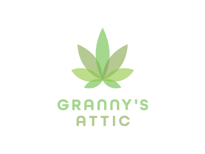 Granny's Attic 420 abstract logo branding flower granny green illustration logo marijuana plant logo transparent vector weed