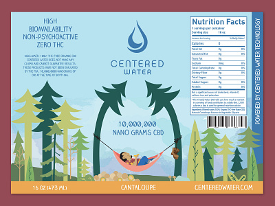 Cantaloupe Flavor CBD Water Label