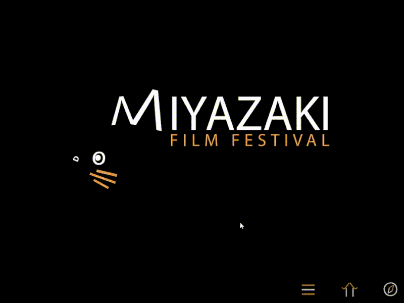 Film Fest App branding gif icons interactive miyazaki typography web design