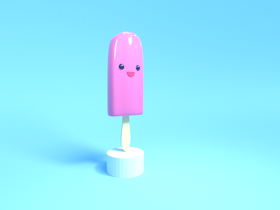 He'll Lick Back 3d blender cute icecream popsicle render