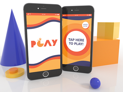 Play Splash Screens 3d adobe xd app app design blender branding design logo mobile mockup play render ui