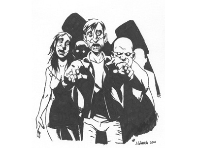 Zombie walk cartooning illustration monsters
