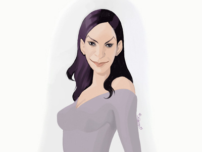 Lady lavender cartooning digital art illustration