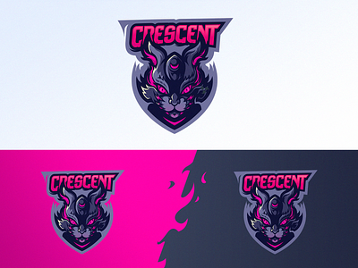 Crescent branding cat crescent design logo logodesign mascotlogo vector