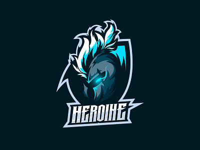 Heroine branding design esport hero logo vector