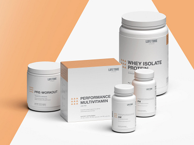 Life Time Performance Line 3d branding life time minimal package design packaging protein render supplement vitamin