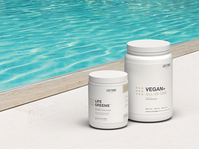 Supplements By The Pool 3d branding design dimension minimal package design pool protein render summer supplement