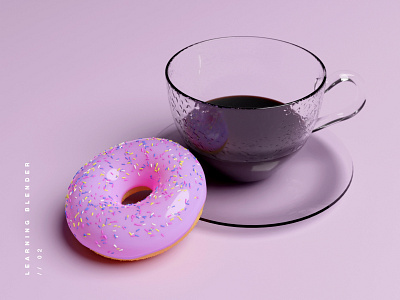 Blender Donut & Coffee 3d art blender blender3d coffee cycles donut learning model realism