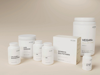 Life Time foundational supplements branding design graphic design health logo minimal minimalist package package design packaging protein supplements vitamins