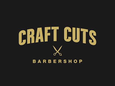 Craft Cuts Barbershop barber barbershop brand branding design graphic graphic design hair haircut logo minimal minimalism minimalist modern scissors simple