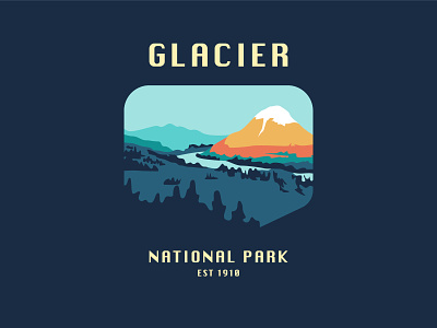 Glacier National Park Logo brand branding design glacier glacier national park graphic design illustration logo minimal minimalism minimalist national park park simple