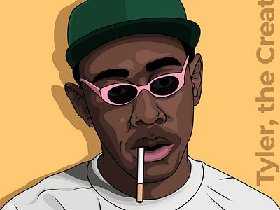 Tyler, the Creator Illustration artist design graphic design illustrated illustration illustrator minimalism minimalist musician portrait tyler the creator vactor art