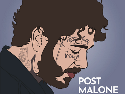 Post Malone Illustration artist design graphic design illustrated illustration illustrator minimalism minimalist musician portrait post malone vactor art