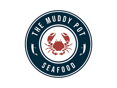 The Muddy Pot Seafood Logo app crab graphic design logo logo design logos muddy pot restaurant restaurant logo seafood type typography