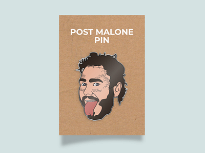 Post Malone pin design graphic design illustration illustrator logo logos minimal pin pin design post post malone typography