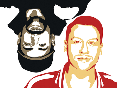 Macklemore & Ryan Lewis illustration illustrator macklemore minimal minimalist musician portrait portraits print printmaking ryan lewis simple