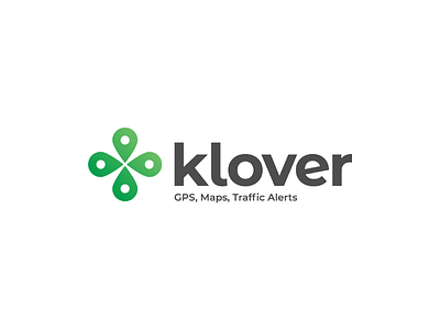 Klover app clover combination mark company concept gps icon logo minimal minimalism simple typography