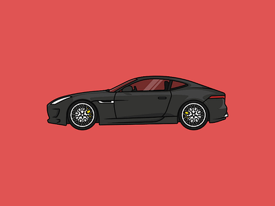 Jaguar F-Type car concept design ftype icon illustration jaguar minimal minimalism minimalist poster simple