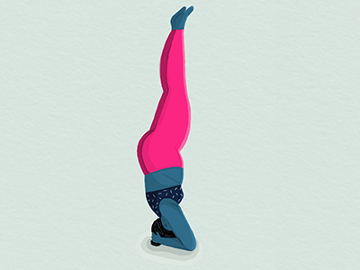 Inversion surface pen surface pro photoshop mindfulness fitness workout leggings curvy female woman headstand yoga illustration