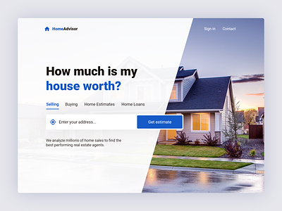 Real Estate Advisor Concept architecture clean ui creative home house landing page minimal modern modern house mortgage real estate real estate agent real estate branding simple trend typography ui web design webdesign