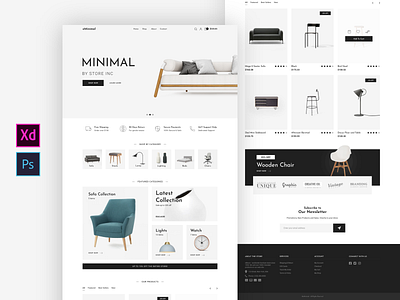 eMinimal - eCommerce XD PSD Template