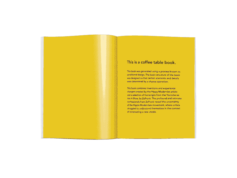 A Coffee Table Book book design conditional design hippiemodernism