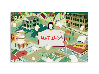 Matilda Map illustration movie map vector