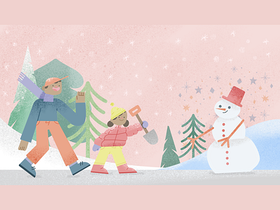 Snow day character characterdesign children book childrenbooks design flatillustration illustration illustration art ilustracion ilustracion flat ilustración procreate snowman xmas