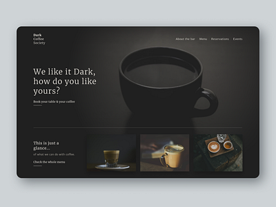 Coffee Bar interface - concept concept design diseño diseño web interface interfaz ui web webdesign