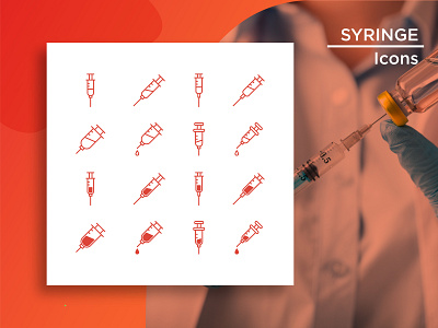 Syringe Icon Outline & Glyph design icon vector