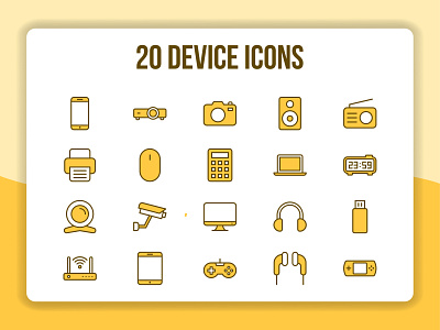 20 Device Icons design flat icon illustration ui ux vector web website