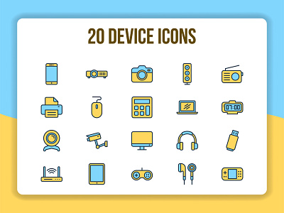 20 Device Icons app design flat icon illustration minimal ui vector web website