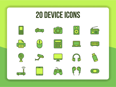 20 Device Icons app design flat icon illustration minimal ui vector web website