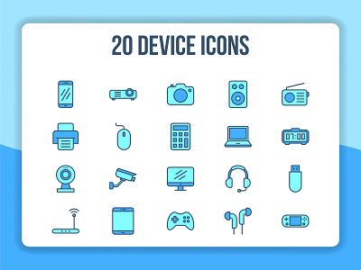 20 Device Icons app design flat icon illustration minimal ui vector web website