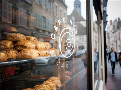 Cafe Nort store window bakery branding branding and identity logo scandinavian