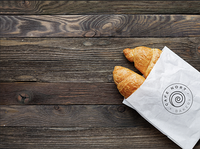 Cafe Nort bread bag bakery branding branding and identity bread cafe logo scandinavian